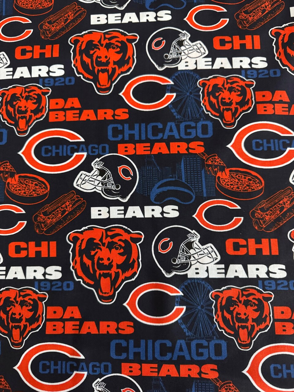 Chicago Bears Cotton by Fabric Traditions 100% Cotton Price Per Yard Football